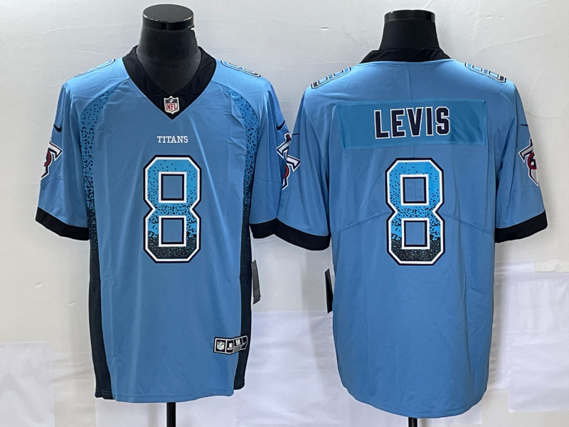 Men's Tennessee Titans Will Levis #8 Light Blue Jersey